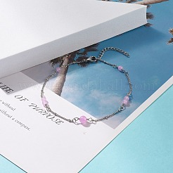 Natural Dyed White Jade & Malaysia Jade Anklets for Women&nbsp;AJEW-AN00476-04