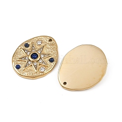 304 Stainless Steel Crystal Rhinestone & Dyed Natural Lapis Lazuli Pendants&nbsp;STAS-F322-14G-01