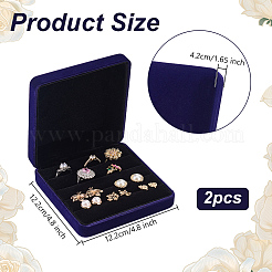 ベルベットジュエリーボックス  正方形  ブラック  12.2x12.2x4.2cm&nbsp;VBOX-WH0012-03B