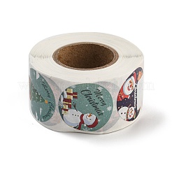 クリスマス ペーパー ステッカー  粘着式装飾ステッカー デカール  クリスマスリース  25mm  500PCS /ロール&nbsp;STIC-P013-02D