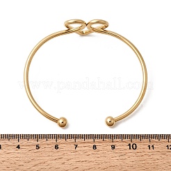 女性用304ステンレススチールカフバングル  ハート  ゴールドカラー  内径：2-1/2x2-1/8インチ（6.2x5.3cm）&nbsp;BJEW-Z150-02G-01