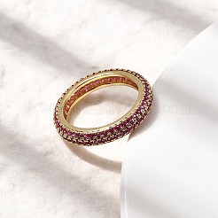 Brass Micro Pave Cubic Zirconia Finger Rings&nbsp;RJEW-P166-10G