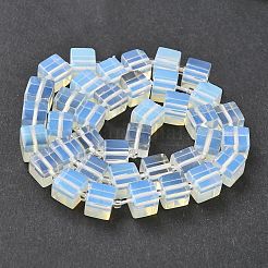 オパールビーズ連売り  キューブ  シードビーズで  8~8.5x8~8.5x8~8.5mm  穴：1.2mm  約38~39個/連  14.96''（38cm）〜15.35''（39cm）&nbsp;G-D338-A01