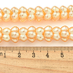 透明スプレー塗装ガラスビーズ連売り  花  ナバホホワイト  10x10x6.5mm  穴：1.2mm  約70個/連  16.14''（41センチメートル）&nbsp;GLAA-P066-01D