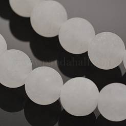 Natural White Jade Round Beads Strands&nbsp;G-G735-08F-6mm