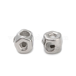 304ステンレススチールビーズ  五角形  ステンレス鋼色  3x3x3mm  穴：1.4mm&nbsp;STAS-D204-55P