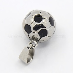 Trendy Necklace Findings 304 Stainless Steel FootBall/Soccer Ball Pendants&nbsp;LS-STAS-L012-B01P