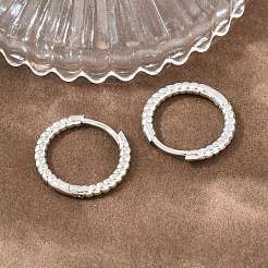 Brass Huggie Hoop Earrings&nbsp;KK-CBA8324-18A-P