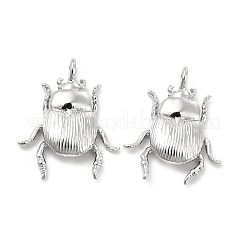 真鍮チャーム  カドミウムフリー＆ニッケルフリー＆鉛フリー  昆虫チャーム  プラチナメッキ  17x13.5x3mm  穴：1.6mm&nbsp;KK-G447-10P