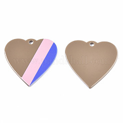 アクリルパーツ  3dプリント  ハート  キャメル  39x40x2~3mm  穴：3mm&nbsp;KY-S163-410-B02