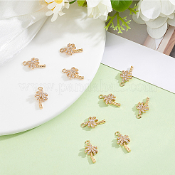 10Pcs Brass Micro Pave Cubic Zirconia Pendants&nbsp;KK-BBC0028-15
