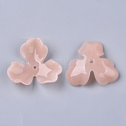 半透明アクリルビーズキャップ  3  - 花びらの花  ミックスカラー  36x38.5x4mm  穴：1.8mm&nbsp;TACR-T009-016