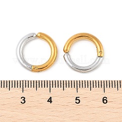 304ステンレススチールクリップオンイヤリング  低刺激性のイヤリング  リング  ゴールデン·ステンレス鋼色  16x2.5mm&nbsp;EJEW-Z014-01G-GP