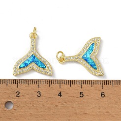 Brass Micro Pave Cubic Zirconia Pendants&nbsp;KK-A197-03G