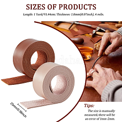4 Rolls 4 Colors Flat Single Face Imitation Leather Cords&nbsp;LC-BC0001-01