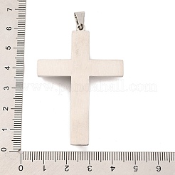 変色しない304ステンレススチールの大きなペンダント  クロスチャーム  宗教  ステンレス鋼色  58.5x39x6mm  穴：4x8.5mm&nbsp;STAS-Z080-13P