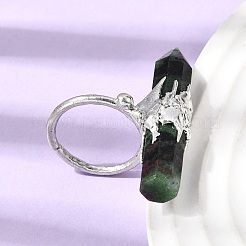 Natural & Synthetic Gemstone & Brass Cuff Rings for Women&nbsp;RJEW-G374-01P