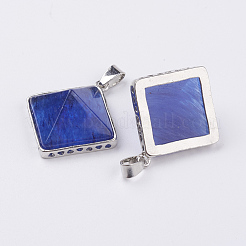 ウォーターメロンストーンガラスペンダント  真鍮のパーツと  ピラミッド  プラチナ  28.5x32x13mm  穴：3.5x6mm&nbsp;G-E442-02B