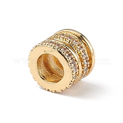 Rack Plating Brass Micro Pave Clear Cubic Zirconia Beads&nbsp;KK-C019-27G