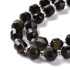 Natural Golden Sheen Obsidian Beads Strands&nbsp;G-K303-A30-8mm