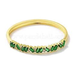 Brass Pave Clear Cubic Zirconia Hinged Bangles&nbsp;BJEW-Z061-06A