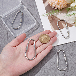 4Pcs 304 Stainless Steel Screw Carabiner Lock Charms&nbsp;STAS-UN0064-01
