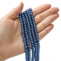 Eco-Friendly Dyed Glass Pearl Beads Strands&nbsp;HY-A008-6mm-RB087