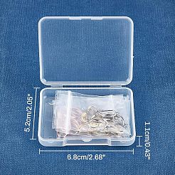 真鍮のピアスフック  水平ループ付き  ミックスカラー  15x8.5x2.5mm  穴：1.8mm  20ゲージ  ピン：0.8mm  3色  6pairs / color  18のペア/箱&nbsp;KK-FH0001-30
