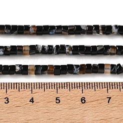 天然の黒い花形瑪瑙ビーズの連  ディスク  ヒシビーズ  4x2~2.5mm  穴：0.7mm  約159~161個/連  14.96''~15.04''（38~38.2センチメートル）&nbsp;G-H230-95
