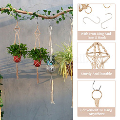 2Pcs Handmade Macrame Polyester Plant Hanger&nbsp;AJEW-HS0001-48