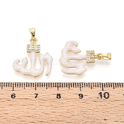 Brass Micro Pave Cubic Zirconia Enamel Pendants&nbsp;KK-L231-06G-02