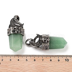 天然と合成の混合宝石ファセット剣ペンダント  ラックメッキアンティークシルバーメッキ合金ムーンチャーム  カドミウムフリー＆鉛フリー  47.5~48x21.5x13.5mm  穴：7x6.5mm&nbsp;G-Q163-01AS