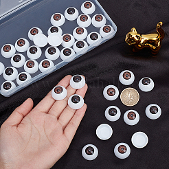 20セット2色のクラフトアイ  外は樹脂、中は樹脂充填  人形作り用  半円  ミックスカラー  22x12mm  10セット/カラー&nbsp;FIND-PH0006-28