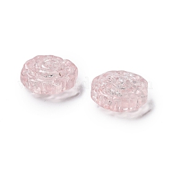 スプレー塗り透明ガラス・ビーズ  花のチャーム  ラベンダー  15x15x6mm  穴：1.2mm&nbsp;GLAA-D038-01K