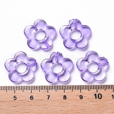 透明なアクリルビーズフレーム  花  ライラック  19x20x3.5mm  穴：1.6mm  内径：6.5mm  約632個/500g&nbsp;TACR-S154-29B-47-1