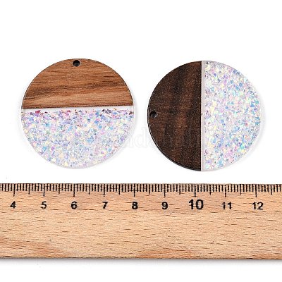 Epoxy Resin & Walnut Wood Pendants&nbsp;RESI-T057-10E-1