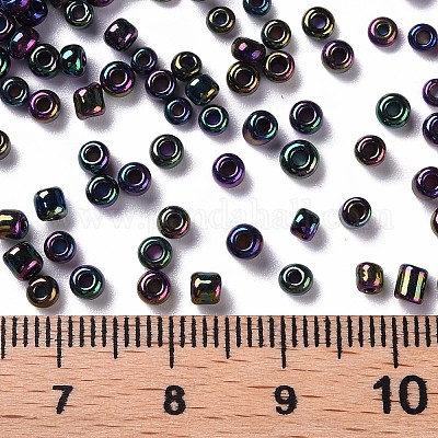 8/0 ガラスシードビーズ  アイリスラウンド  カラフル  3mm  穴：1mm  約10000個/ポンド&nbsp;SEED-A009-3mm-603-1