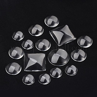 ガラスカボション  混合図形  透明  14~25x14~25x7mm&nbsp;GGLA-X0009-1