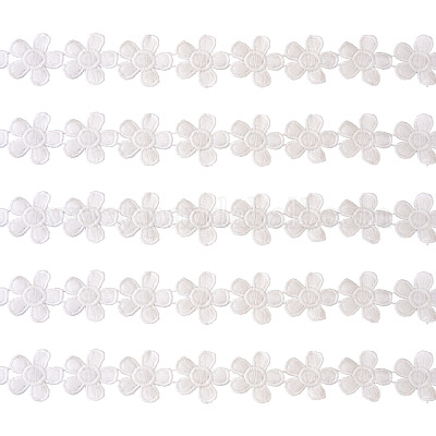 ポリエステルレーストリム  花柄  ホワイト  40mm&nbsp;OCOR-TAC0008-20-1