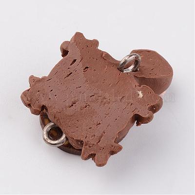 手作り樹脂粘土ペンダント カメ ミックスカラー 19x26mm 穴：2mmの通販