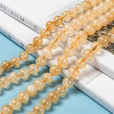 Natural Citrine Beads Strands&nbsp;G-O166-10-8mm-1