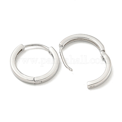 真鍮製フープピアス  ラウンド  プラチナ  16x2mm&nbsp;EJEW-L211-08C-P-1