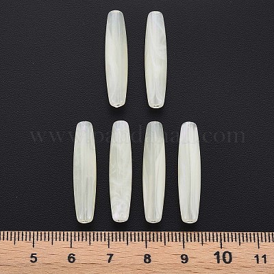 透明なアクリルビーズ  天然石風  ライス  ライトゴールデンロッドイエロー  28x6mm  穴：1.6mm&nbsp;X-MACR-S373-83-B01-1