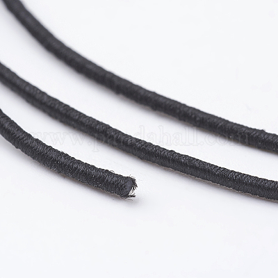 弾性コード  伸縮性のある紐  ブレスレットのための  ネックレス  ジュエリー作り  ブラック  1mm  約19.68~21.87ヤード（18~20m）/ロール&nbsp;LS-EC-G008-1mm-02-1