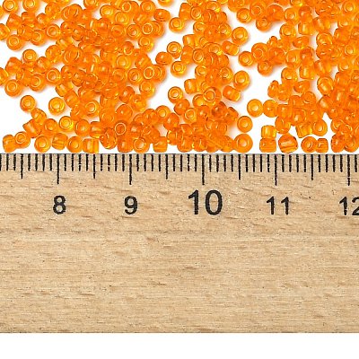 ガラスシードビーズ  トランスペアレント  ラウンド  オレンジ  12/0  2mm  穴：1mm  約2000粒/30g&nbsp;X2-SEED-A004-2mm-9-1