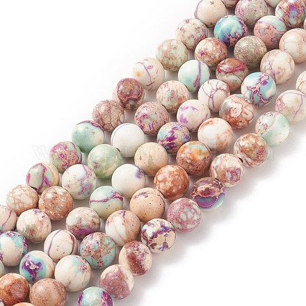 Natural Imperial Jasper Beads Strands G-E358-8m-01-1