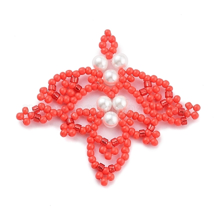 Seed Beads Beaded Charms PALLOY-MZ00385-01-1