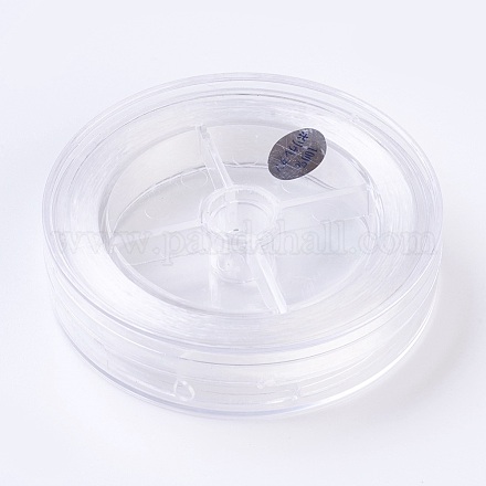 フラット弾性クリスタルストリング  弾性ビーズ糸  ストレッチブレスレット作り用  ホワイト  1x0.5mm  約87.48ヤード（80m）/ロール&nbsp;EW-F007-13-1
