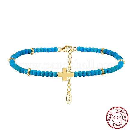 925 Sterling Silver Anklets AJEW-Z029-24G-1