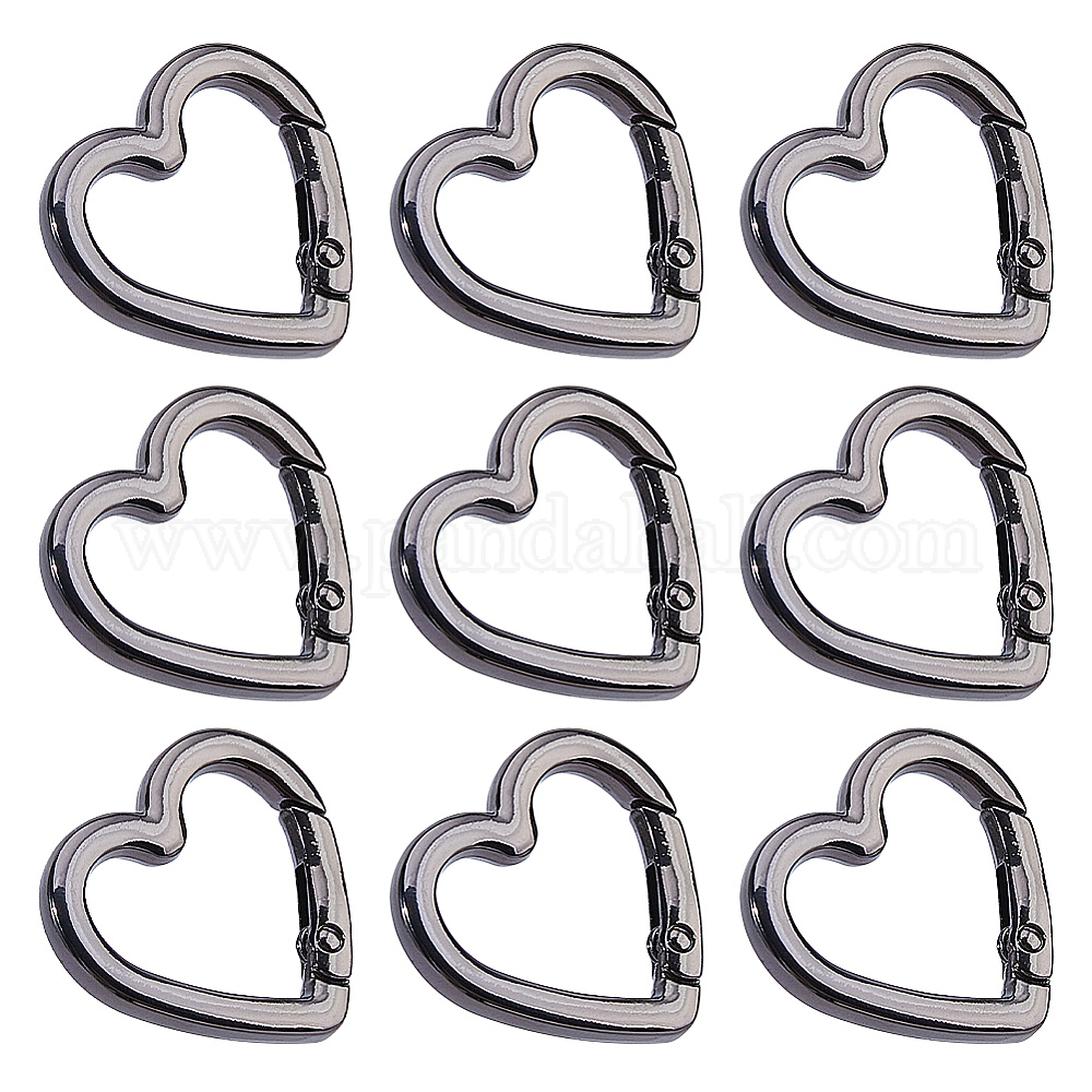 Spring Gates D Rings Wholesale 10Pcs Heart Zinc Alloy Spring Gate Rings - Pandahall.com